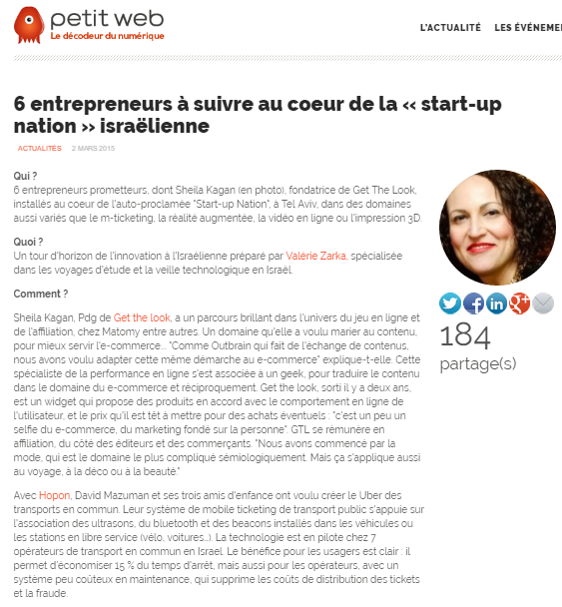 Petit Web – 6 entrepreneurs à suivre au coeur de la « start-up nation » israélienne